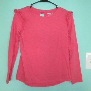 Cat and Jack coral ruffle long sleeve shirt